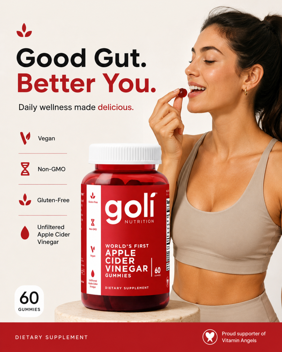 Goli Apple Cider Vinegar Gummies with Vitamin B12, Beetroot & Pomegranate – ACV Support