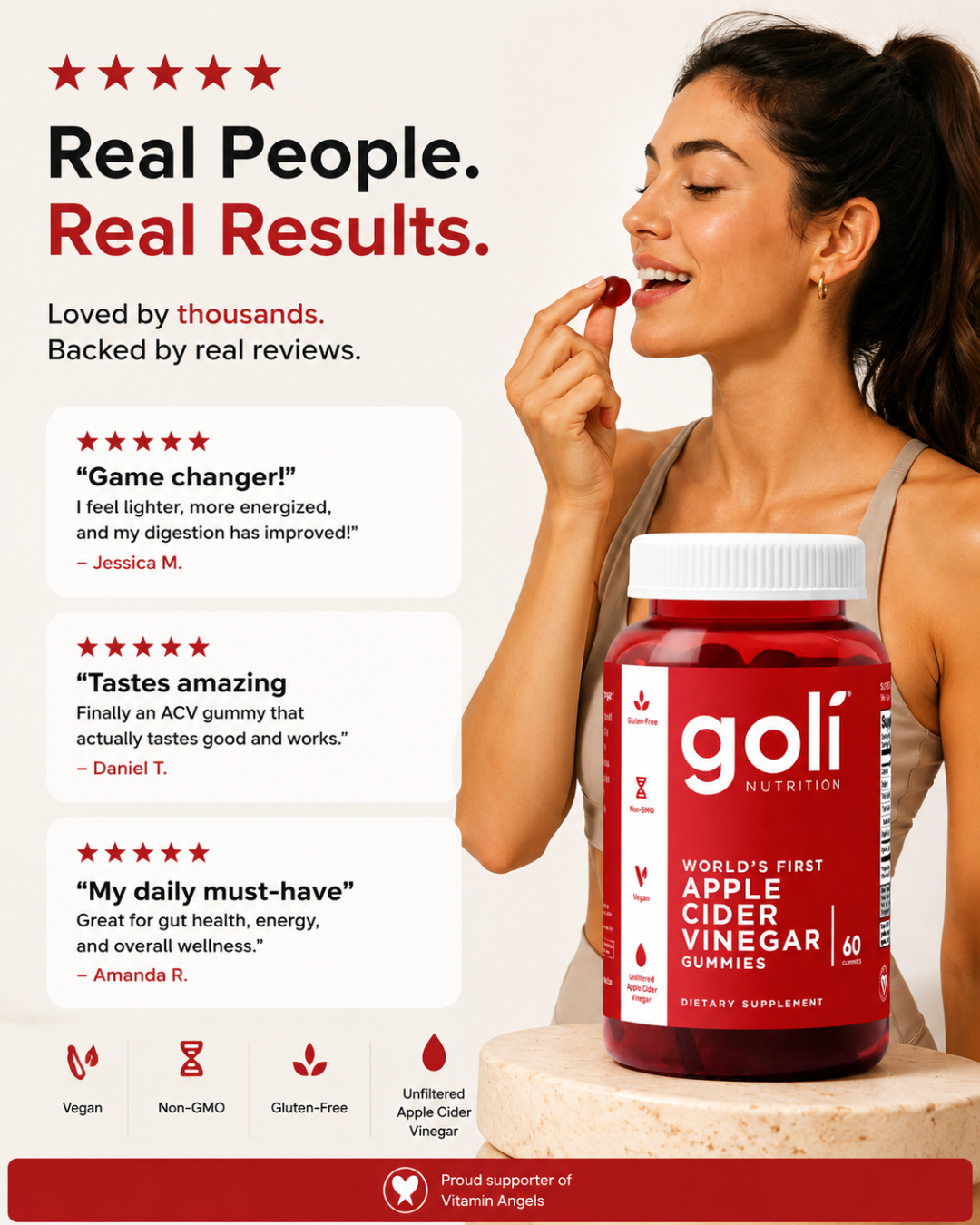 Goli Apple Cider Vinegar Gummies with Vitamin B12, Beetroot & Pomegranate – ACV Support