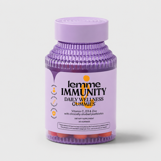 Lemme Immunity Postbiotic Gummies with Vitamin C, Vitamin D (2000 IU), Zinc, 10 Billion Postbiotic Cells, Astragalus for Immune Support - Vegetarian, Gluten Free, Sweet Orange (60 Count)