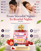 Ashwagandha Gummies with Magnesium &amp; Vitamin D – Stress Relief &amp; Calm Support 90 Count