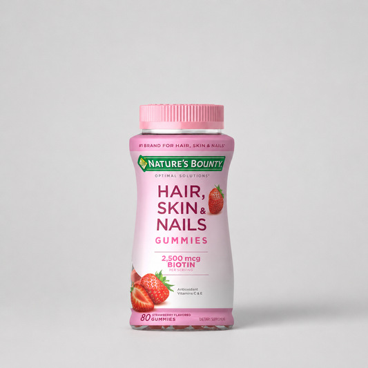 Nature’s Bounty Hair, Skin & Nails Gummies with Biotin & Collagen – Strawberry 80 Count