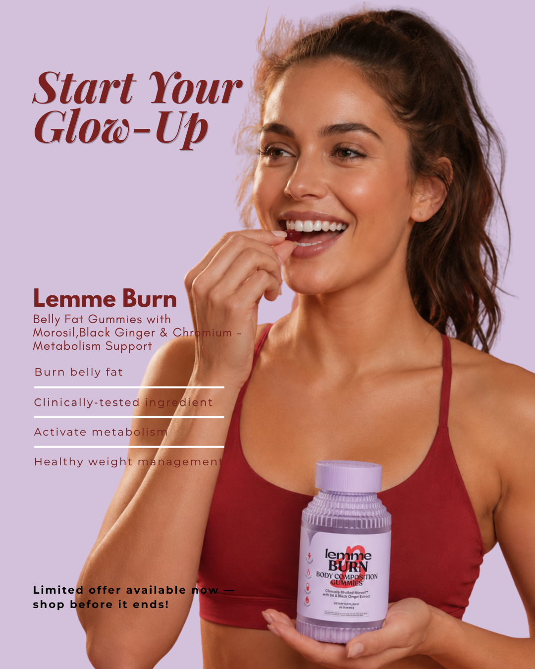 Lemme Burn Belly Fat Gummies with Morosil, Black Ginger & Chromium – Metabolism Support