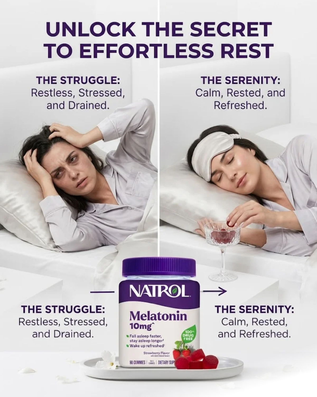 Natrol Melatonin 10mg Sleep Gummies – Strawberry Sleep Support for Adults