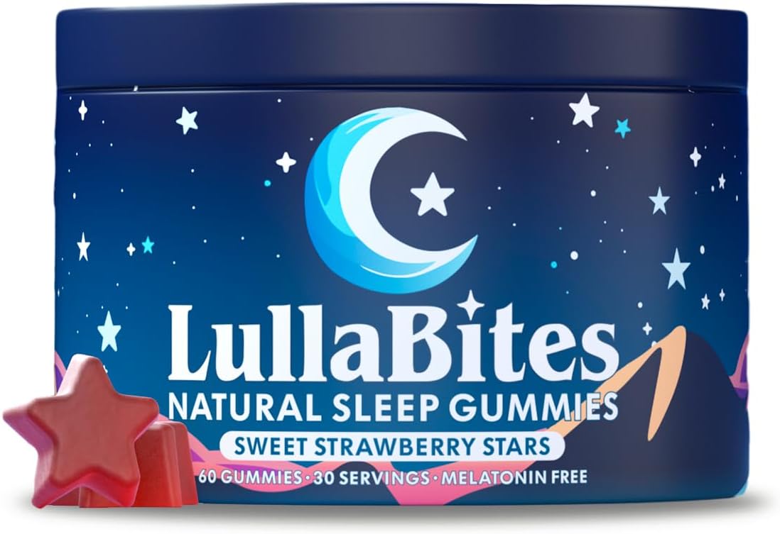 LullaBites Natural Sleep Gummies – Melatonin Free Sleep Support with L-Theanine & Magnesium