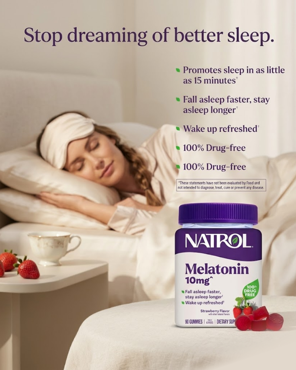Natrol Melatonin 10mg Sleep Gummies – Strawberry Sleep Support for Adults