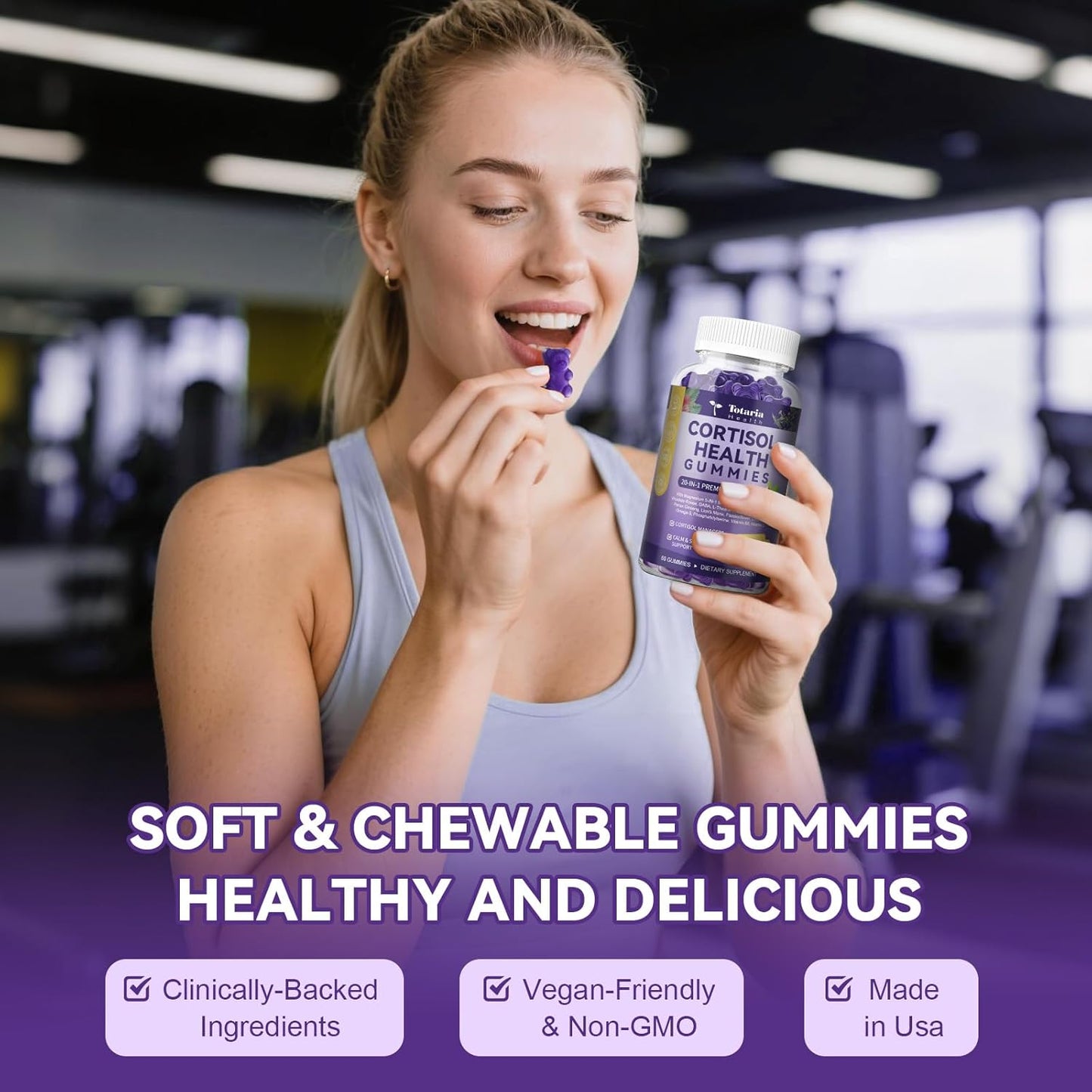 Cortisol Supplements Gummies for Stress Support – Ashwagandha, Rhodiola, Magnesium & Phosphatidylserine 20-in-1 Formula for Cortisol Balance – 30 Day Supply