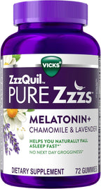 ZzzQuil Pure Zzzs Melatonin Gummies 2mg – Sleep Aid with Chamomile & Lavender