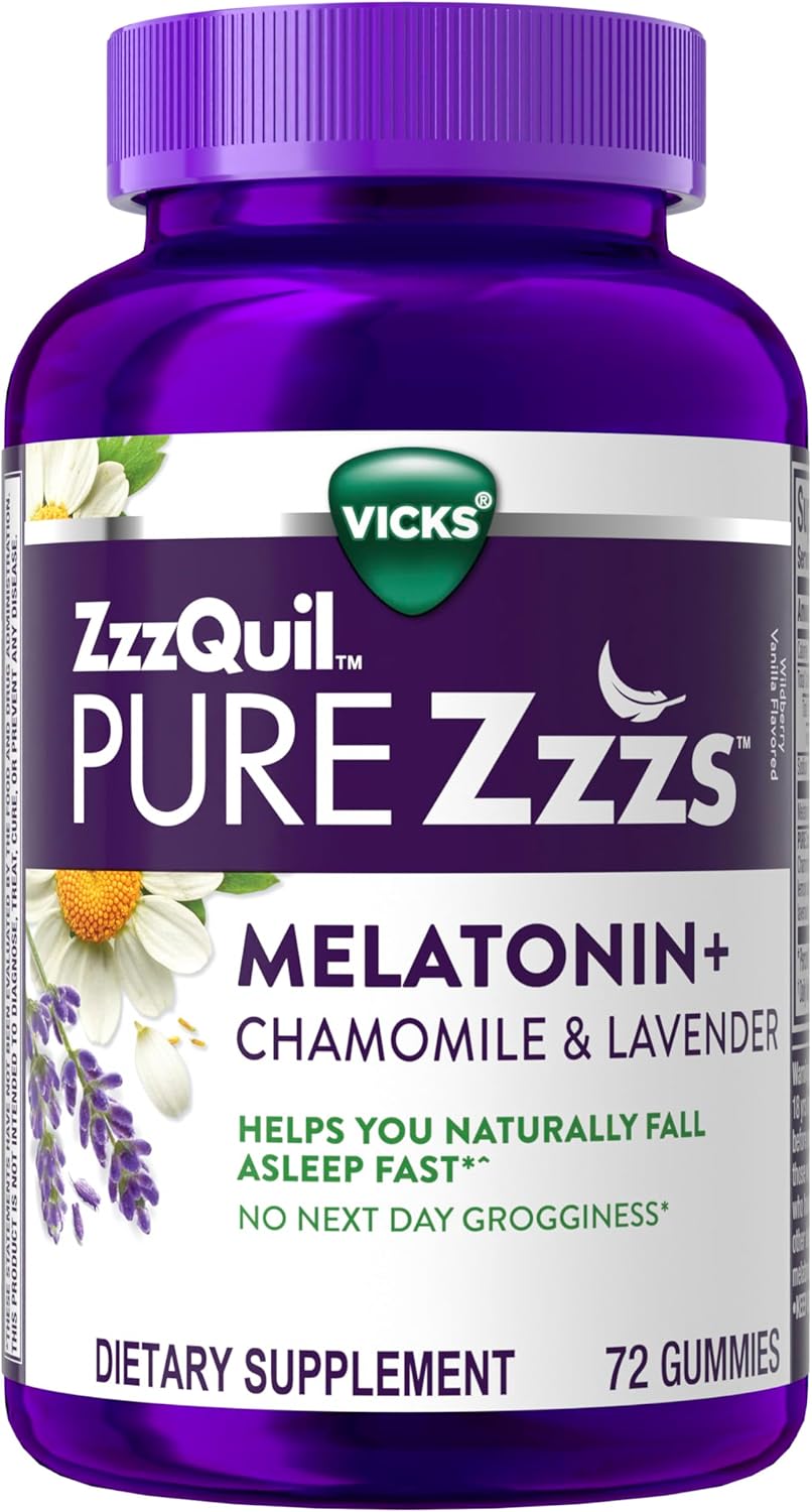 ZzzQuil Pure Zzzs Melatonin Gummies 2mg – Sleep Aid with Chamomile & Lavender