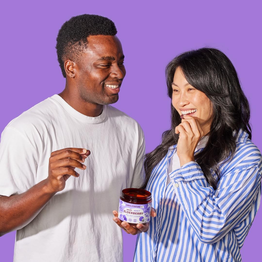Llama Naturals Organic Elderberry Gummies with Vitamin C & Zinc – Vegan Immune Support 90 Count