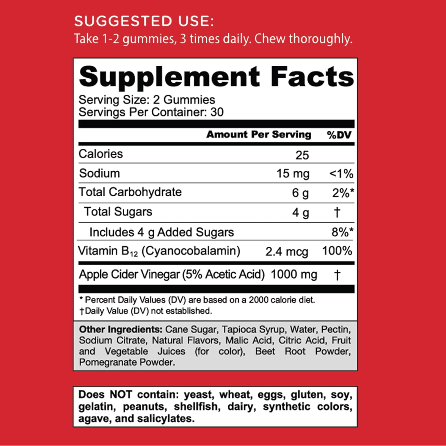 Goli Apple Cider Vinegar Gummies with Vitamin B12, Beetroot & Pomegranate – ACV Support