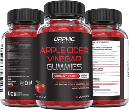 ORPHIC NUTRITION Apple Cider Vinegar Gummies 1000mg – ACV Metabolism & Digestive Support