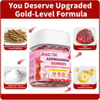Ashwagandha Gummies with Magnesium &amp; Vitamin D – Stress Relief &amp; Calm Support 90 Count