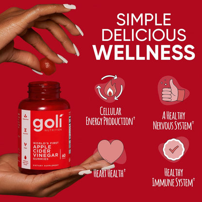 Goli Apple Cider Vinegar Gummies with Vitamin B12, Beetroot & Pomegranate – ACV Support