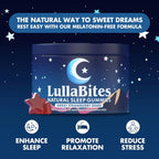 LullaBites Natural Sleep Gummies – Melatonin Free Sleep Support with L-Theanine & Magnesium