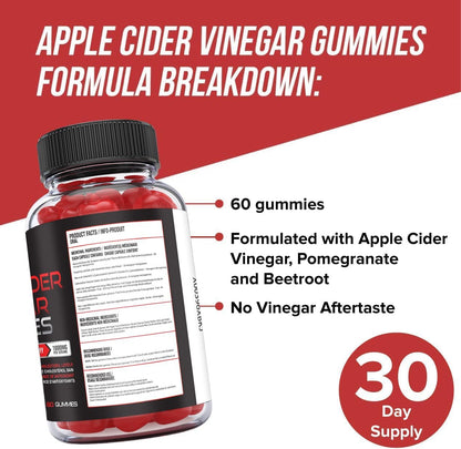 ORPHIC NUTRITION Apple Cider Vinegar Gummies 1000mg – ACV Metabolism & Digestive Support