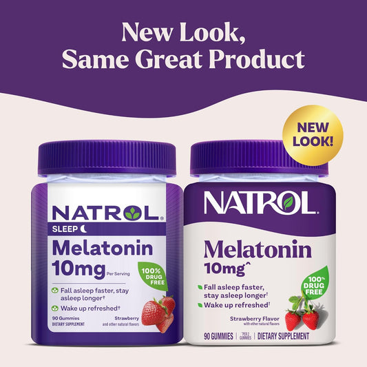 Natrol Melatonin 10mg Sleep Gummies – Strawberry Sleep Support for Adults
