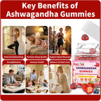 Ashwagandha Gummies with Magnesium &amp; Vitamin D – Stress Relief &amp; Calm Support 90 Count