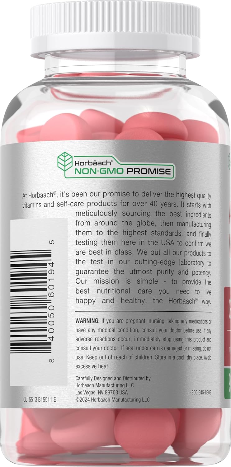 Horbäach Apple Cider Vinegar Gummies – Vegan ACV Dietary Supplement for Digestive Wellness 90 Gummies
