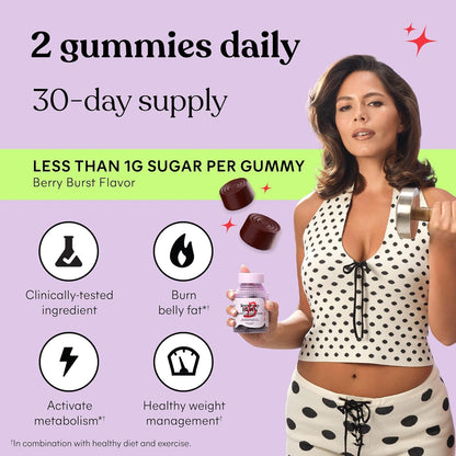 Lemme Burn Belly Fat Gummies with Morosil, Black Ginger & Chromium – Metabolism Support