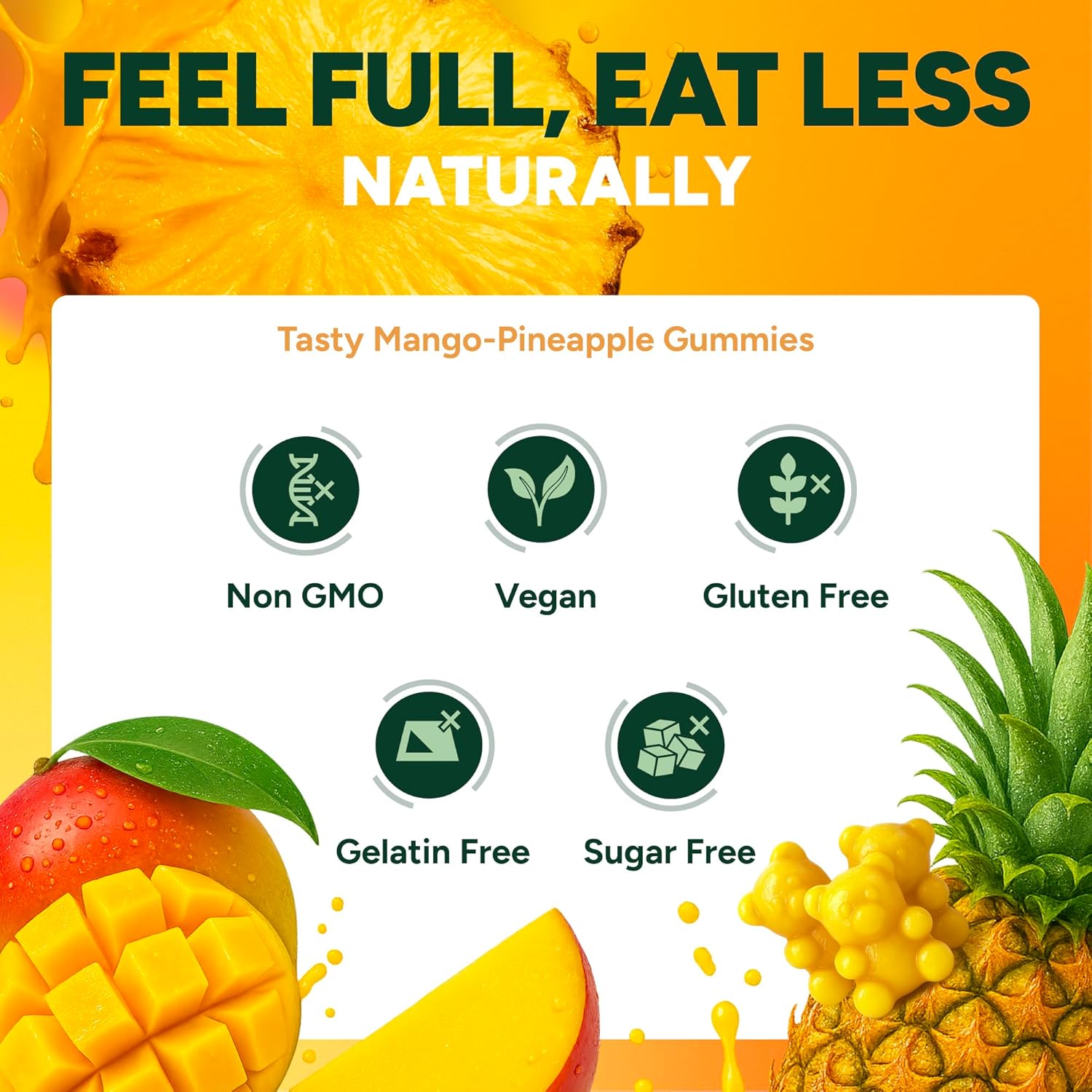 GLP-1 Support Gummies with Berberine, Cinnamon & Turmeric – Appetite Control & Metabolism Support