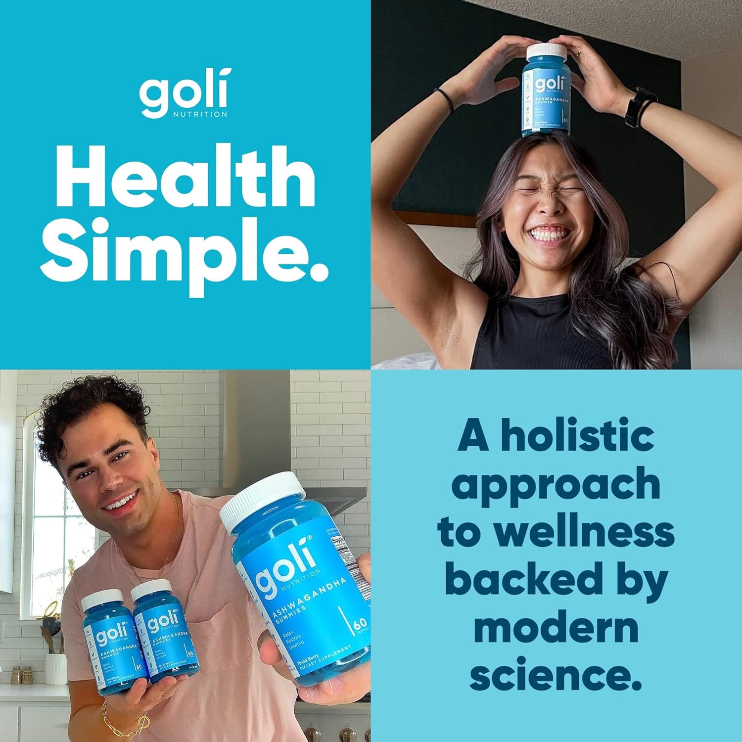 Goli Ashwagandha Gummies with KSM-66 & Vitamin D – Stress Relief & Calm Support