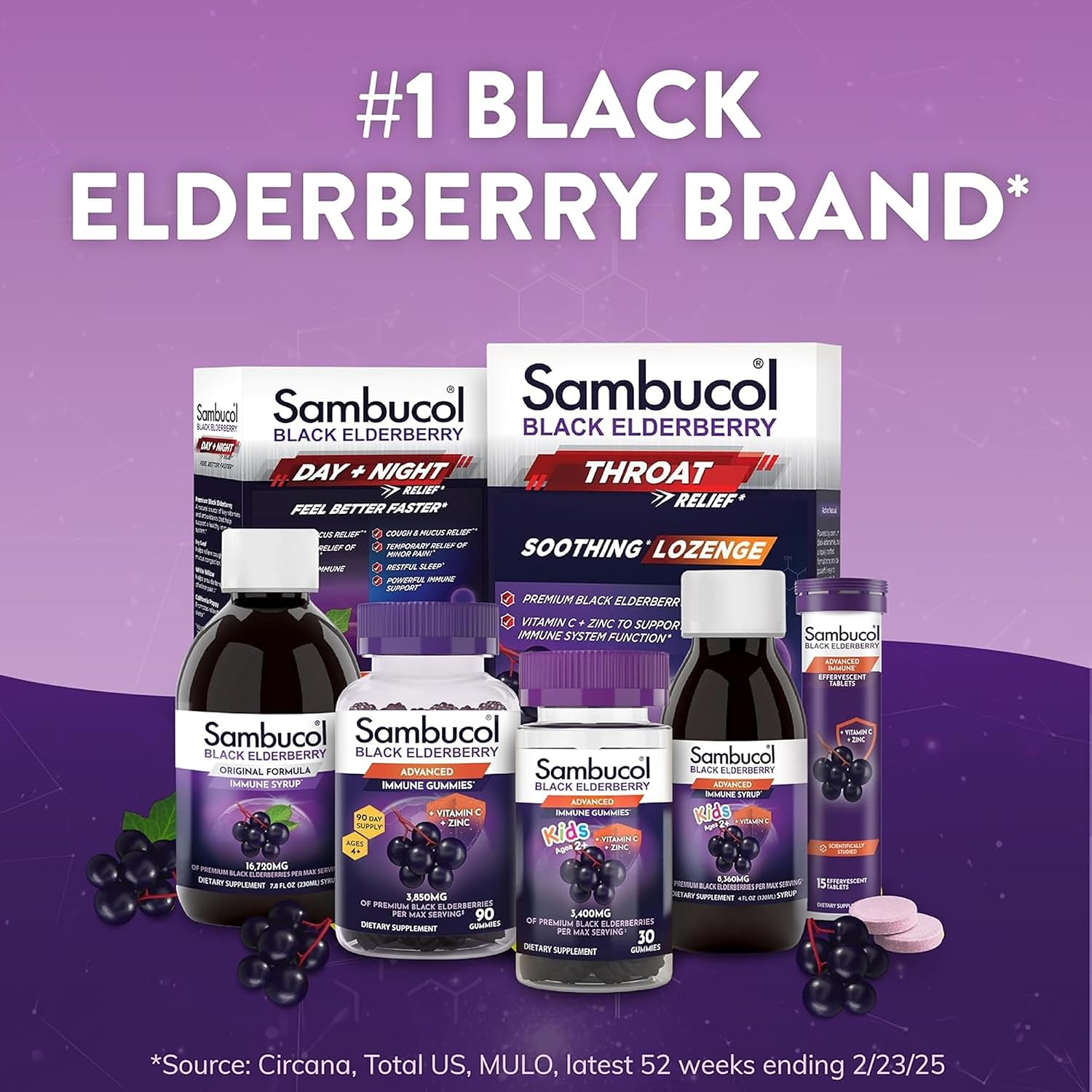 Sambucol Elderberry Gummies with Vitamin C & Zinc – Immune Support Supplement for Adults & Kids, 90 Count
