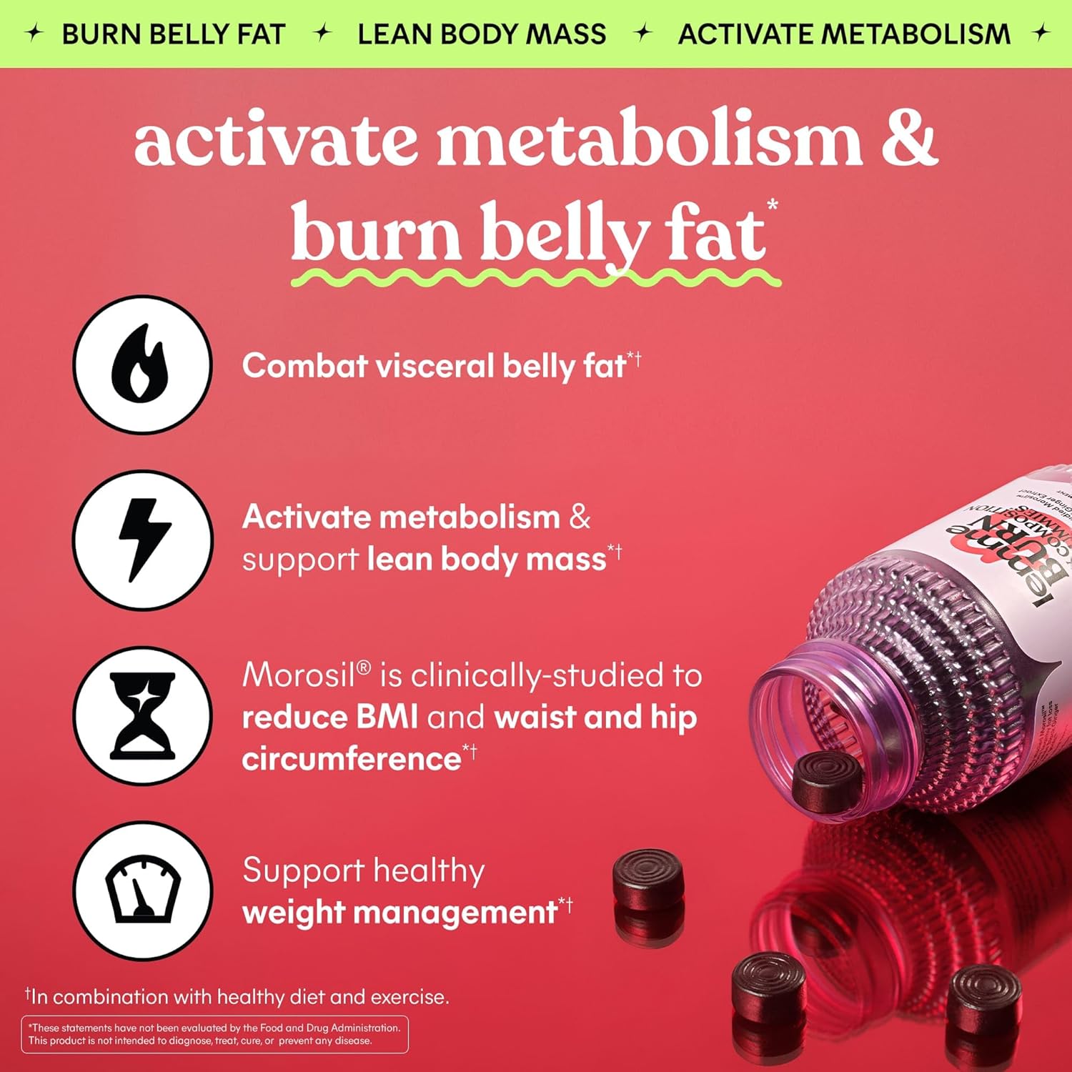 Lemme Burn Belly Fat Gummies with Morosil, Black Ginger & Chromium – Metabolism Support