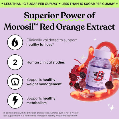 Lemme Burn Belly Fat Gummies with Morosil, Black Ginger & Chromium – Metabolism Support
