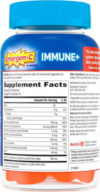 Emergen-C Immune+ Triple Action Gummies with 1000mg Vitamin C – Super Orange 45 Count