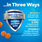 Emergen-C Immune+ Triple Action Gummies with 1000mg Vitamin C – Super Orange 45 Count