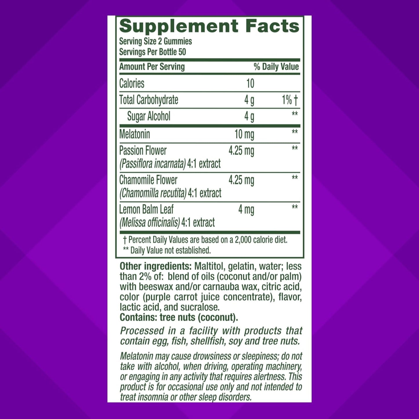 Vitafusion Max Strength 10mg Melatonin Gummies – Strawberry Sleep Support 100 Count