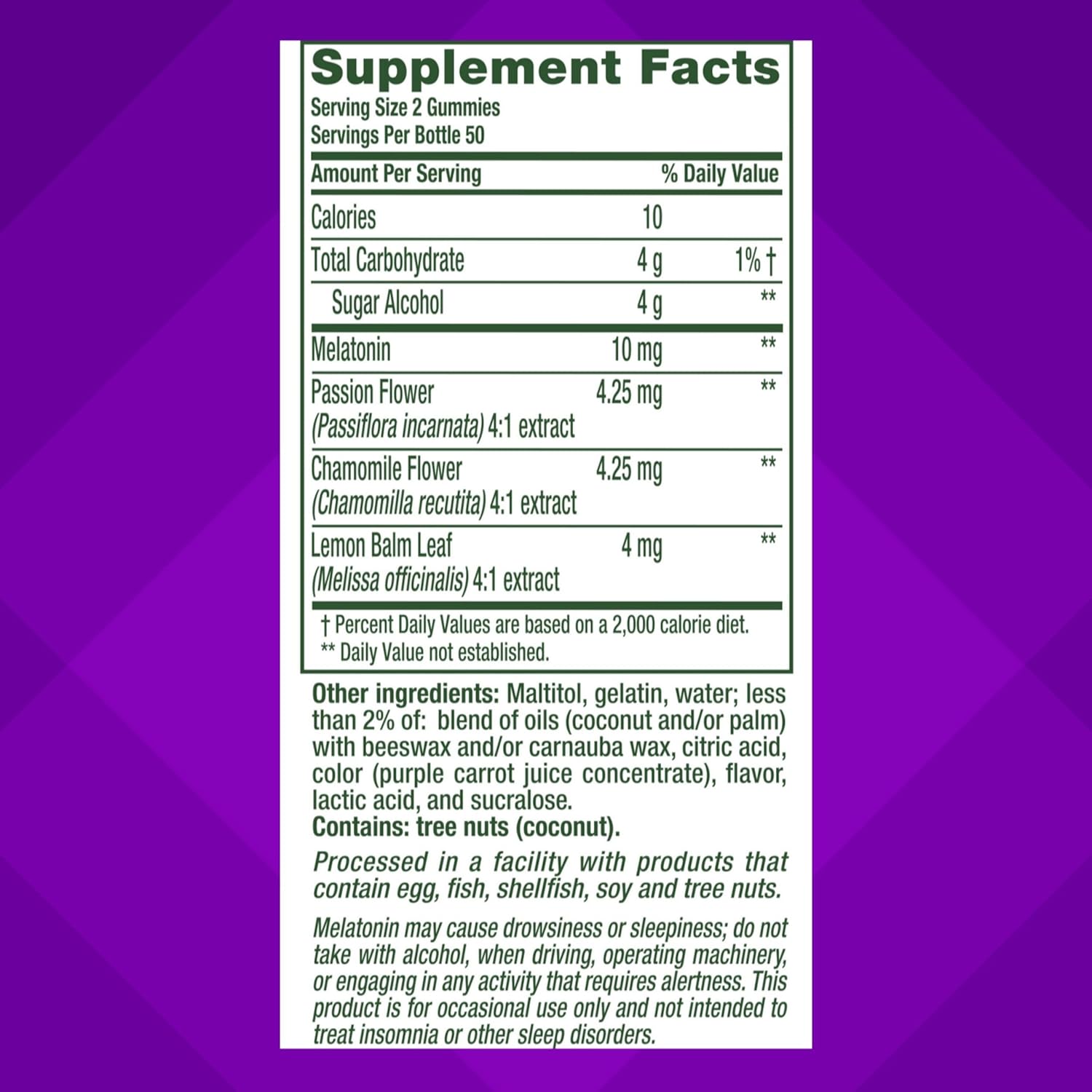 Vitafusion Max Strength 10mg Melatonin Gummies – Strawberry Sleep Support 100 Count