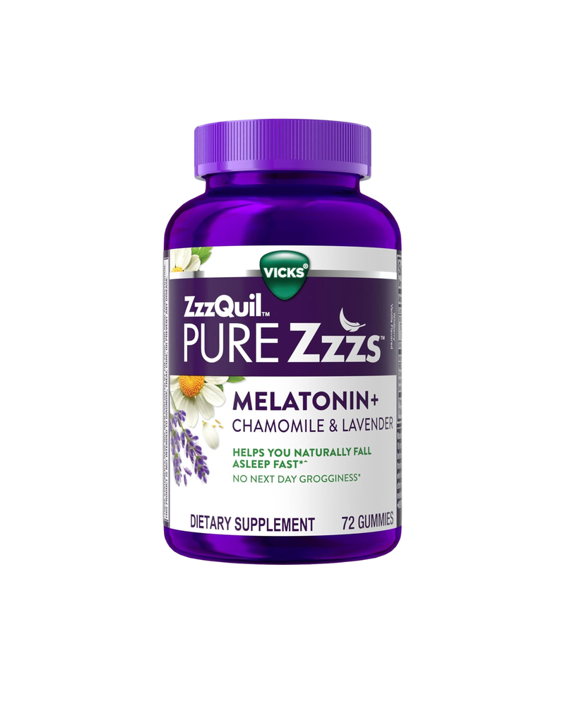 ZzzQuil Pure Zzzs Melatonin Gummies 2mg – Sleep Aid with Chamomile & Lavender