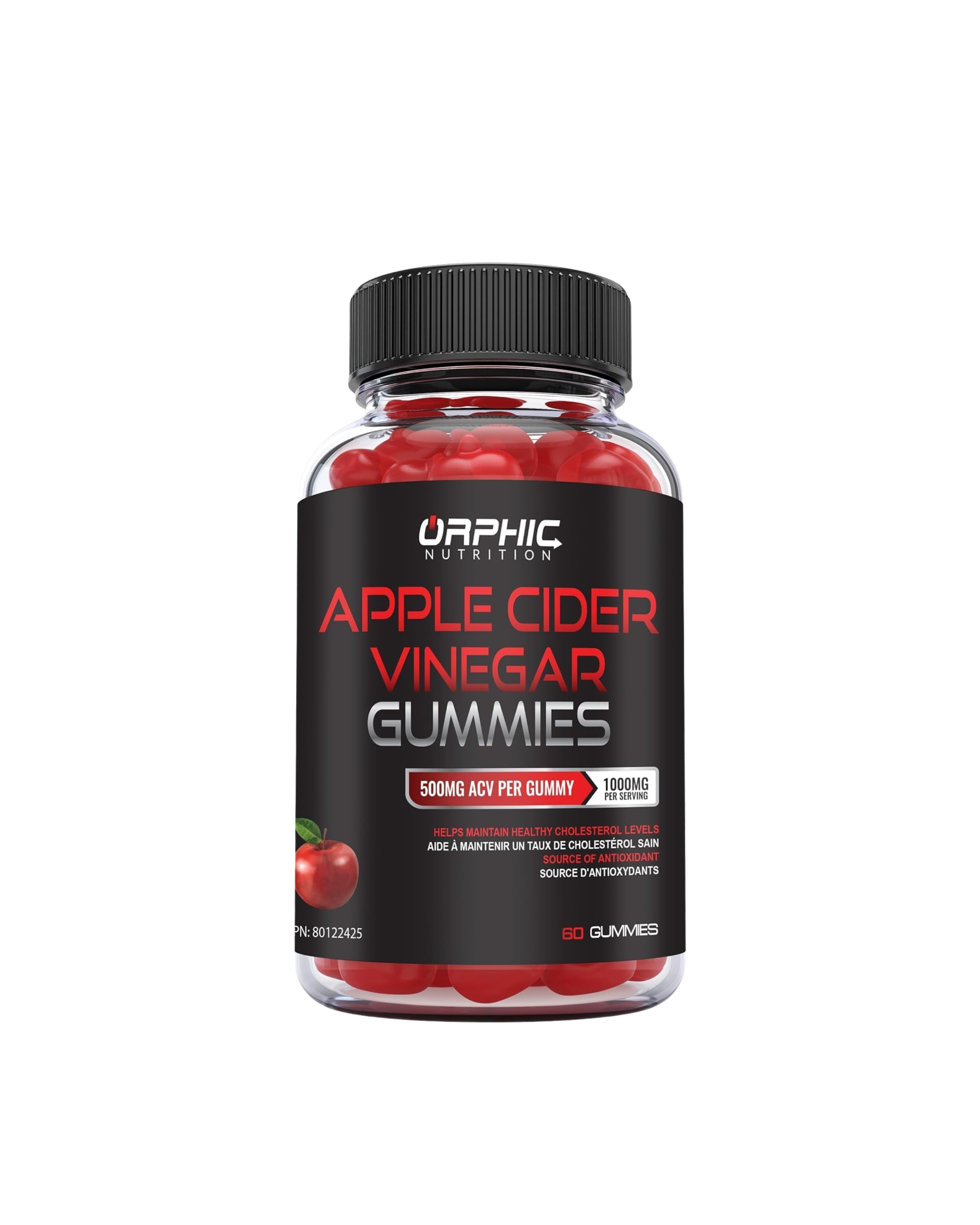 ORPHIC NUTRITION Apple Cider Vinegar Gummies 1000mg – ACV Metabolism & Digestive Support