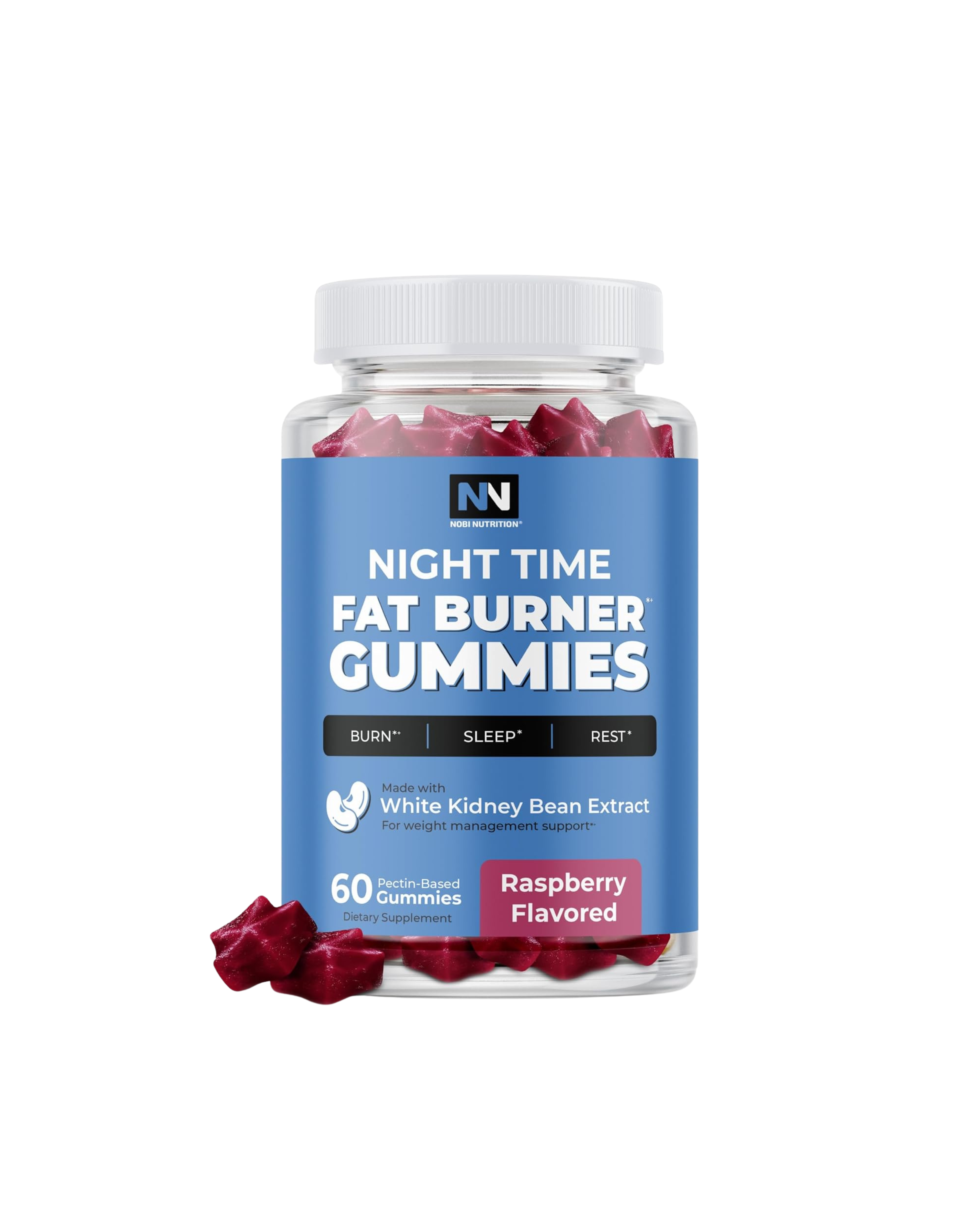 Night Time Fat Burner Gummies with Melatonin, Green Coffee & L-Theanine – Sleep & Metabolism Support