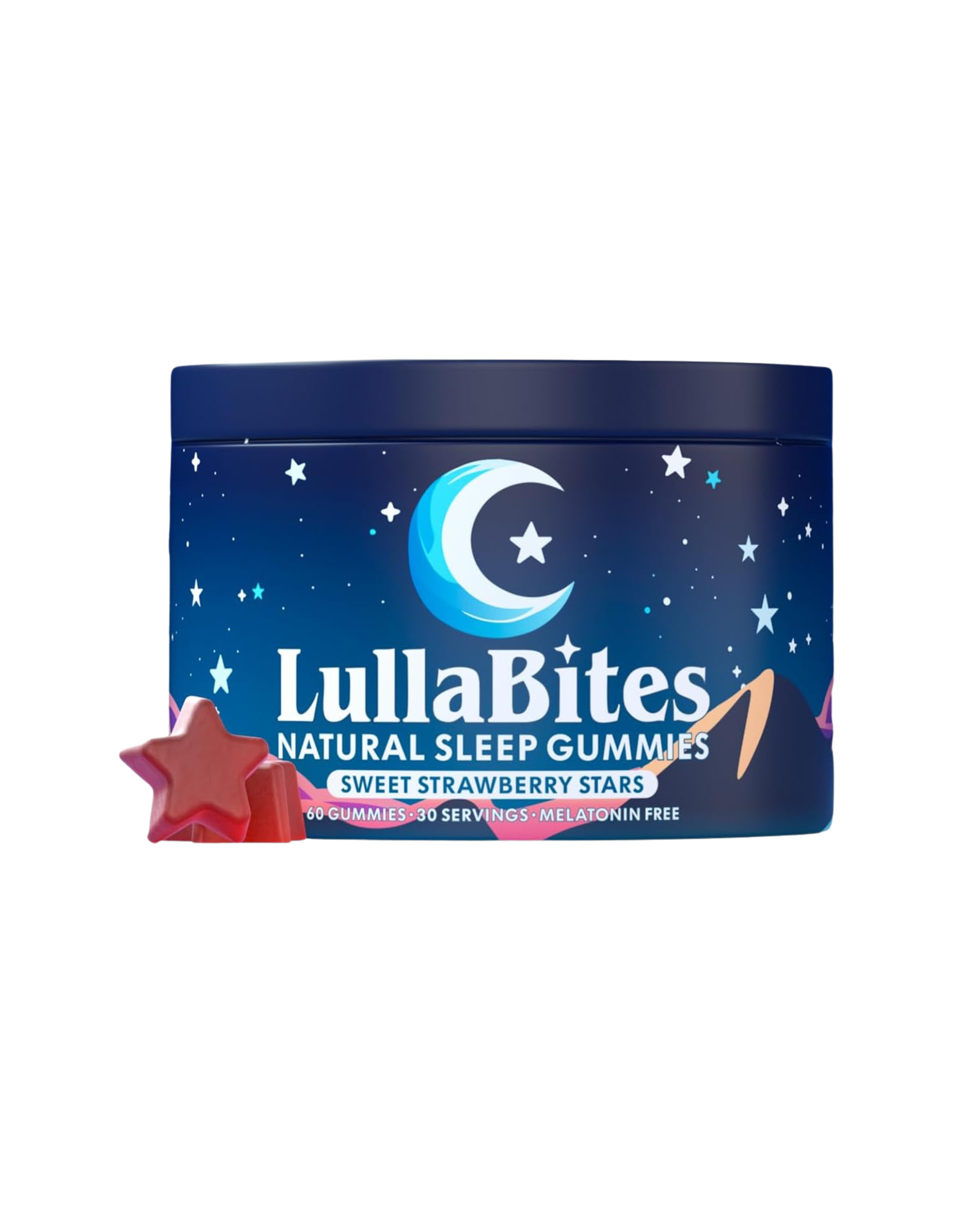 LullaBites Natural Sleep Gummies – Melatonin Free Sleep Support with L-Theanine & Magnesium