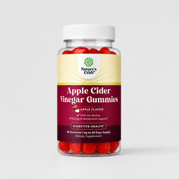 Apple Cider Vinegar Gummies with Mother, B12 & B6 – Digestive and Metabolism Support 60 Count