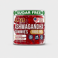 Ashwagandha Gummies for Stress Relief – 1000mg Herbal Supplement with Vitamin C & Zinc – Sugar Free Vegan Calm & Mood Support – 60 Count
