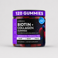 Biotin Gummies 10000mcg for Hair Growth Support – Sugar Free Multi Collagen with Keratin, Silica & Hyaluronic Acid – Hair Skin & Nails Vitamins – 120 Count