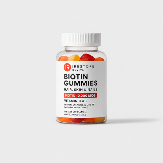 iRestore Biotin Gummies 10,000 mcg – Hair, Skin & Nails Vitamins for Women & Men