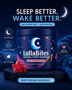 LullaBites Natural Sleep Gummies – Melatonin Free Sleep Support with L-Theanine & Magnesium