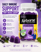 Airborne Elderberry + Zinc Gummies with Vitamins C, D & E – Immune Support 50 Count
