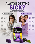 Airborne Elderberry + Zinc Gummies with Vitamins C, D & E – Immune Support 50 Count