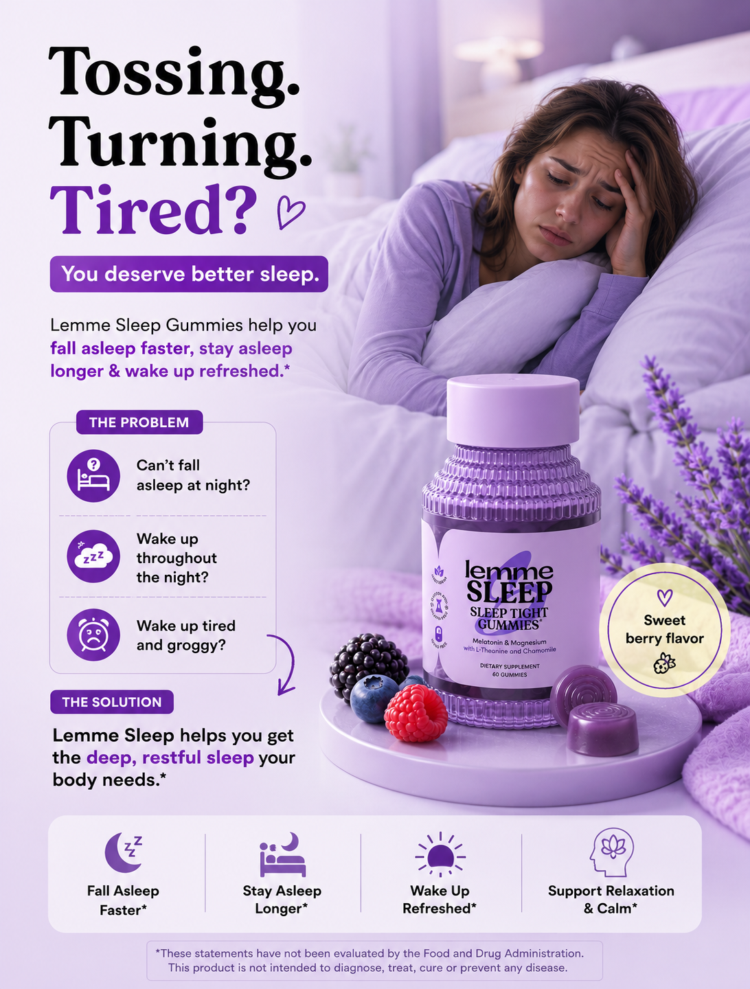 Lemme Sleep Gummies with 5mg Melatonin – Relaxing Sleep Aid for Women