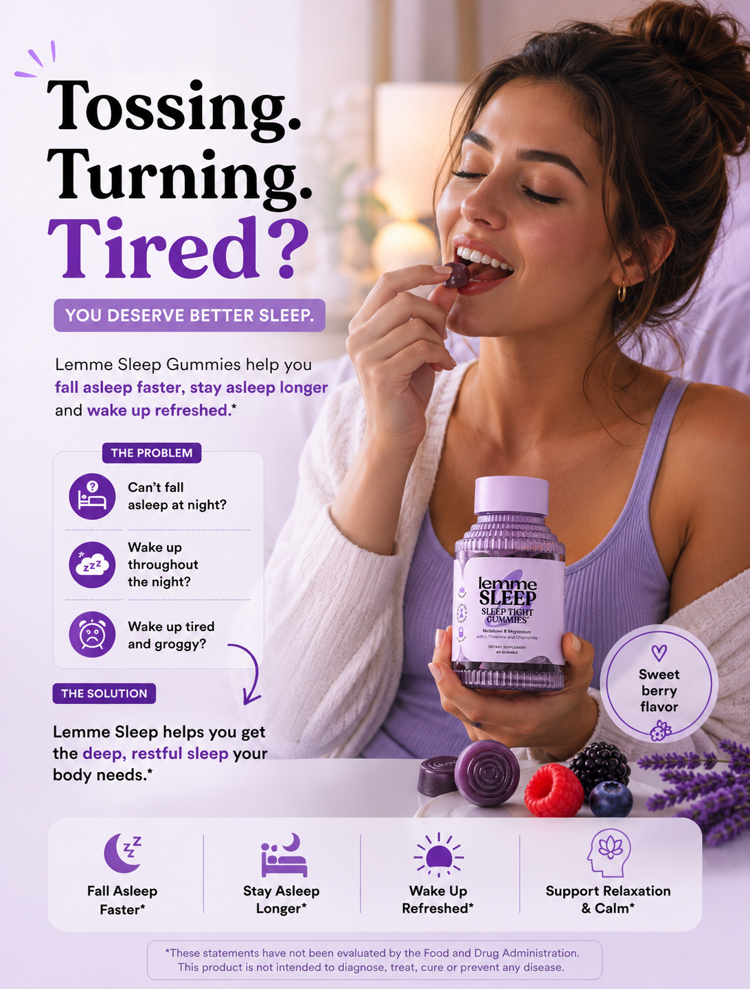 Lemme Sleep Gummies with 5mg Melatonin – Relaxing Sleep Aid for Women