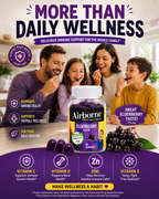 Airborne Elderberry + Zinc Gummies with Vitamins C, D & E – Immune Support 50 Count