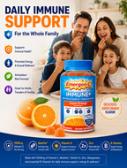 Emergen-C Immune+ Triple Action Gummies with 1000mg Vitamin C – Super Orange 45 Count