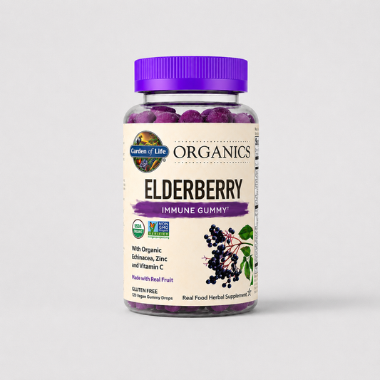 Garden of Life Organics Elderberry Gummies with Vitamin C, Zinc & Echinacea – Immune Support for Adults & Kids 120 Count