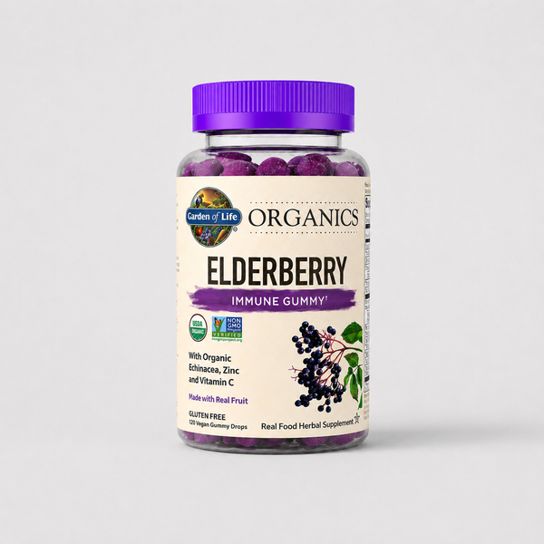 Garden of Life Organics Elderberry Gummies with Vitamin C, Zinc & Echinacea – Immune Support for Adults & Kids 120 Count