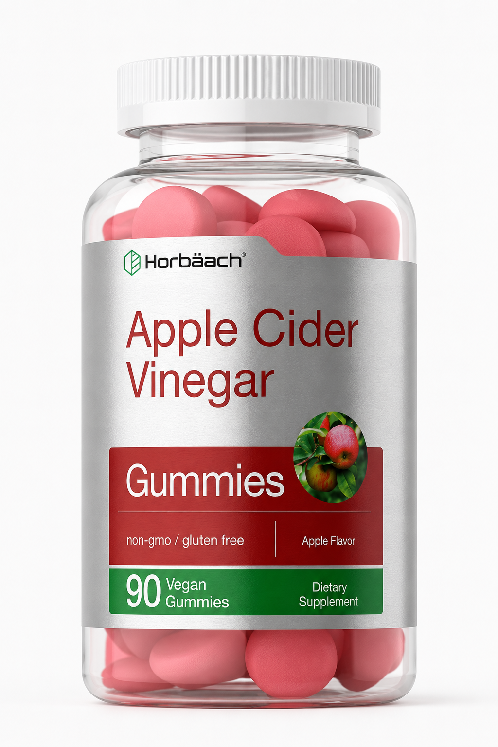 Horbäach Apple Cider Vinegar Gummies – Vegan ACV Dietary Supplement for Digestive Wellness 90 Gummies